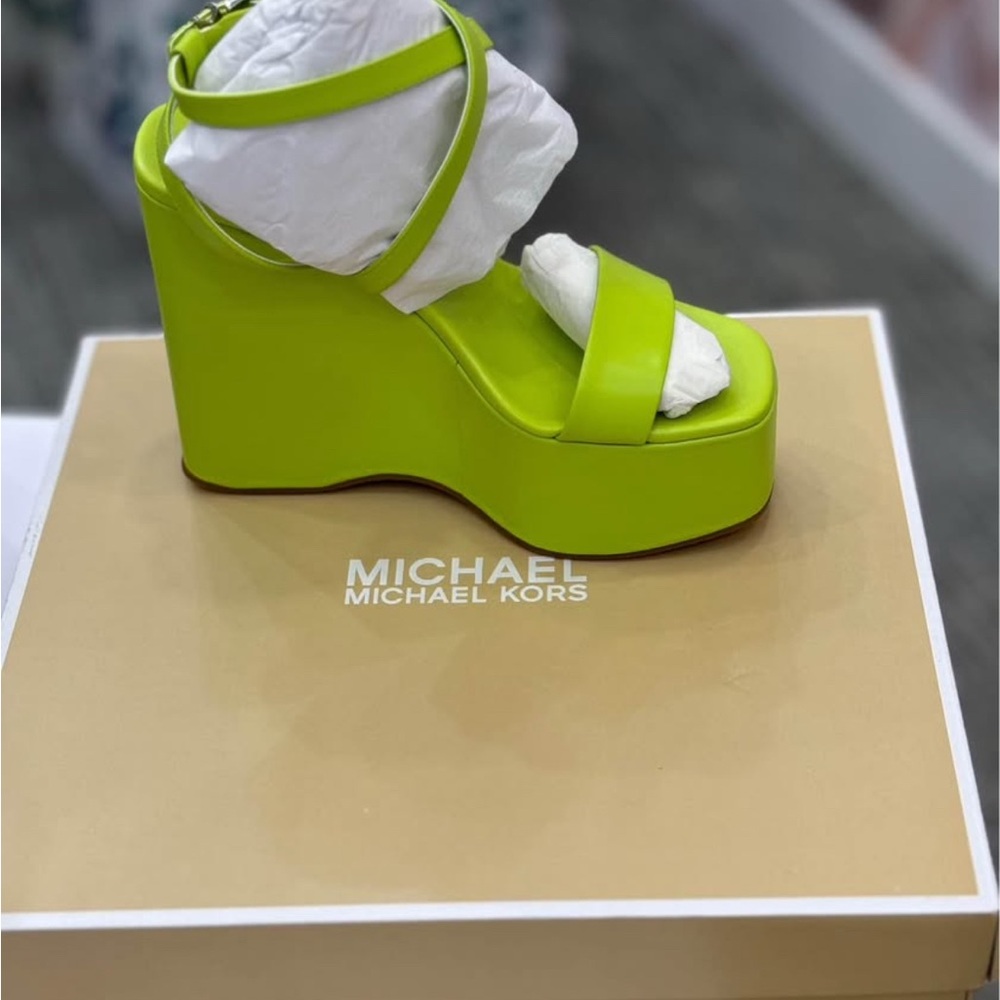 Michael Kors Women's Lime Green Platform Sandals